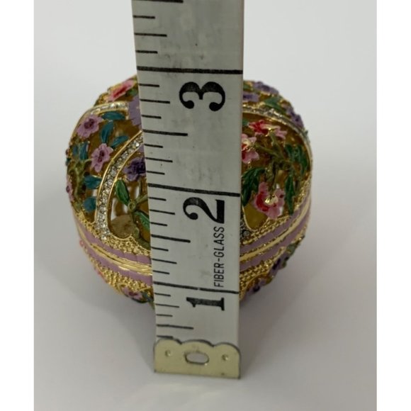 Trinket Decorative Box Gift Metal Hand Painted Magnetic Lid on Hinge 2.5" 6562 - Picture 8 of 8